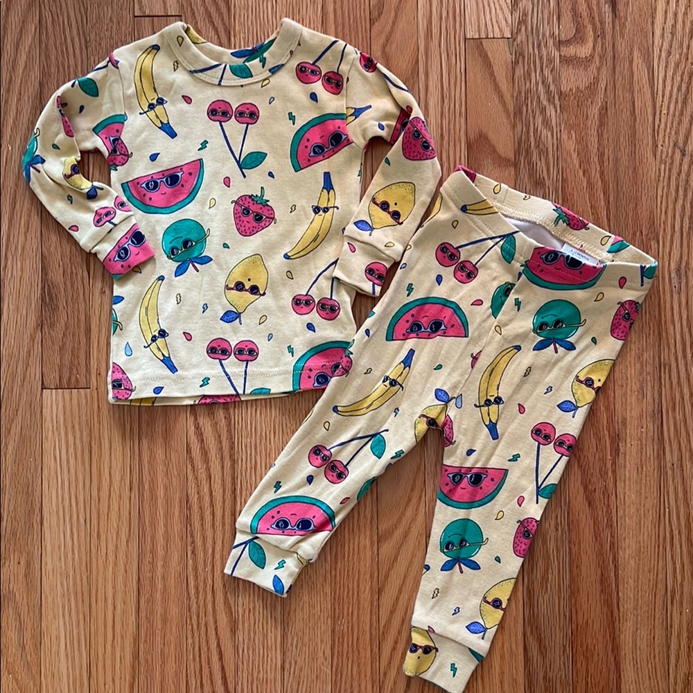 Baby GAP Colorful Fruit Print Organic Cotton Pajama Set
